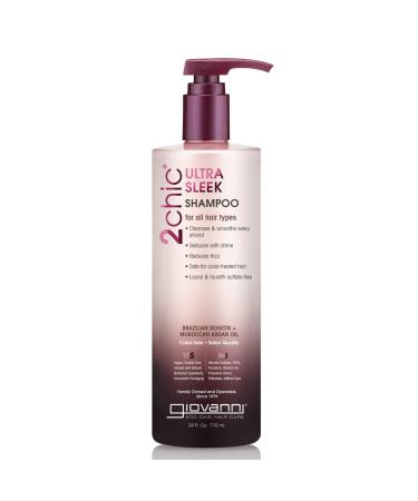 Giovanni 2chic Ultra-Sleek Shampoo for All Hair Types Brazilian Keratin & Argan Oil 24 fl oz (710 ml) - Buy Online on GoSupps.com