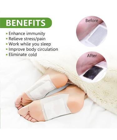 20PCS Deep Cleansing Foot Pads with Bamboo Vinegar and Ginger Powder - Relieve Stress & Improve Sleep - Buy Online on GoSupps.com