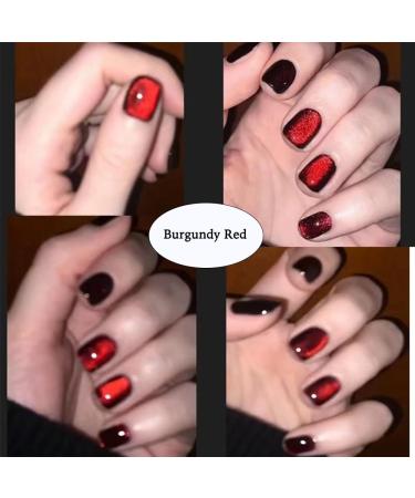 12ml Dark Red & Burgundy Cat Eye Magnetic Gel Polish - B06 | Long-Lasting & Vibrant Color for Nail Art | International Shipping - Buy Online on GoSupps.com