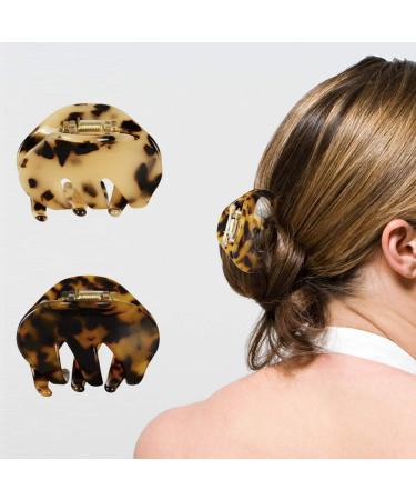 4 Pack 2.1 Inch Tortoise Shell Hair Claw Clips - French Design Hair Barrettes for Women and Girls - Buy Online on GoSupps.com