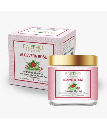 Ayurvedic Aloevera Rose Hydrating Glow Gel with Rose Petal Extract Aloevera Pulp & Saffron Extract (100 Grams)