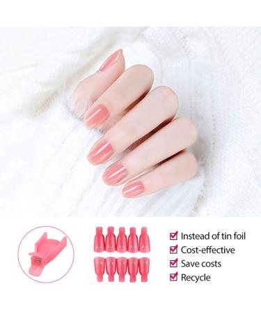 IRCHLYN Nail Polish Remover Clips - 100 Pcs Acrylic Caps for Cleaner Tool (10 Colors) - Buy Online on GoSupps.com