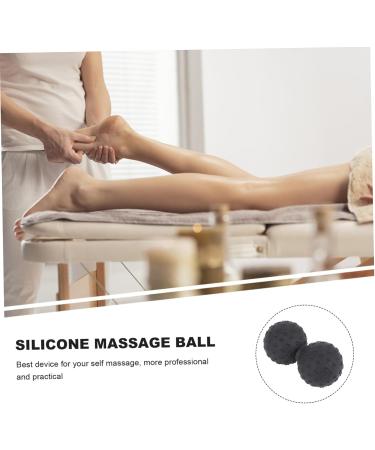 Lurrose Yoga Massage Ball | Foam Acupressure Roller for Muscle Relief | Vibration & Self-Massage Tool | 12x6.3cm - Black - Buy Online on GoSupps.com