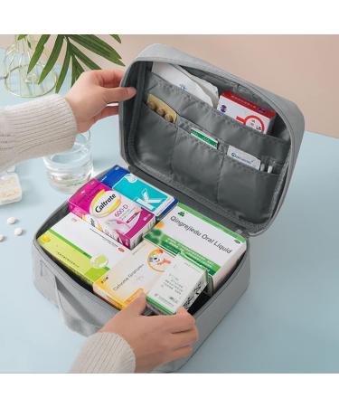 Large Capacity Waterproof Medication Bag - Portable Medical Storage for Home Office & Travel (2-Pack Gray) - Buy Online on GoSupps.com