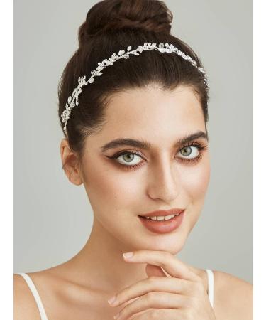 SWEETV Rhinestone Bridal Headband - Silver Crystal Wedding Hairpiece for Bride, Bridesmaid & Flower Girl - Buy Online on GoSupps.com
