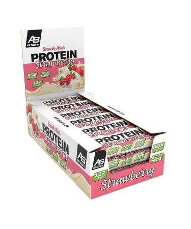 All stars protein snack bar strawberry i 18 x 35g protein bar incl. 11g proteins from milk protein i protein bars with chocolate covered I saturating protein bar calorie