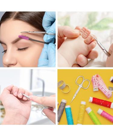 ACWOO 2PCS Sharp Curved Cuticle Nail Scissors - Stainless Steel Multi-Purpose Beauty Manicure Cutter for Nail, Toenail, Eyebrow, Eyelash - Buy Online on GoSupps.com