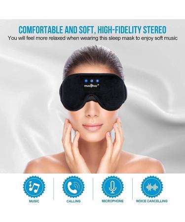 Musicozy Sleep Headphones 3D Bluetooth Headband - Pack of 2 | Wireless Sleeping Eye Mask Earbuds for Side Sleepers, Air Travel & Meditation | Ultra Soft Speakers, Washable Design - Buy Online on GoSupps.com