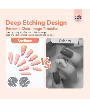 SAVILAND Nail Stamping Plates Set - 4PCS French Tip Nail Art Templates & Tools for DIY Manicure - Stainless Steel Reusable Stencils for Creative Nail Designs - Buy Online on GoSupps.com