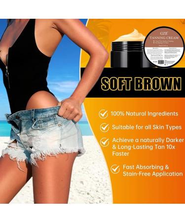 Sunless Tanning Cream - Organic Self Tan & Quick Bronzer for Face & Legs | Natural Glow Moisturizer - Buy Online on GoSupps.com