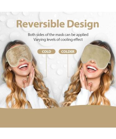 NEWGO Eye Mask Cooling Mask Face Cooling Mask for Migraines Headaches Swollen Tired Eyes Dark Circles Sinus Pain Ice Eye Mask (Gold) Light gold - Buy Online on GoSupps.com