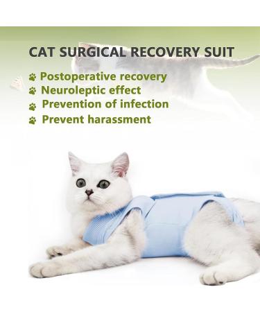 Cat Recovery Suit Cat Professional Surgery Recovery Suit E- Collar & Cone Alternative Cat Post Surgery Suit for Abdominal Wounds or Skin Diseases (Blue L Size) - Buy Online on GoSupps.com