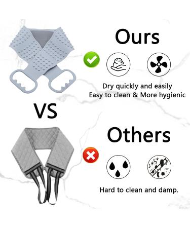 BAIMEI Silicone Back Scrubber Handle Body Washer Exfoliating Pad - Grey - Buy Online on GoSupps.com
