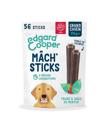 Edgard Cooper Dog Treats (Mint & Strawberry 7 Sticks x 8) Large One Per Day Low Calorie Long Lasting Chew Fresh Breath