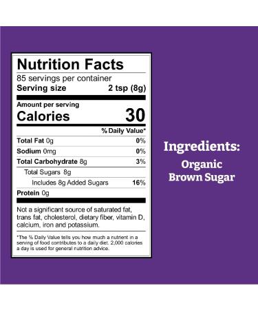 Organic Fair Trade Light Brown Sugar - Non GMO, Gluten Free - 1.5 lb (Pack of 1) - Buy Online on GoSupps.com