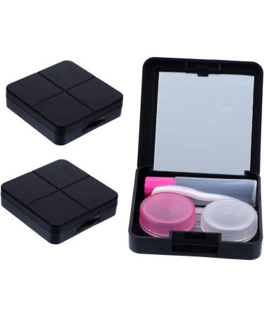 Solustrie 9-Sentence Contact Lens Container with Tweezers & Mirror - Halloween Lens Carrier Bag - Portable Glasses Frame & Black Bracket - Set of 3 (6.5x6.5x2cm) - Buy Online on GoSupps.com