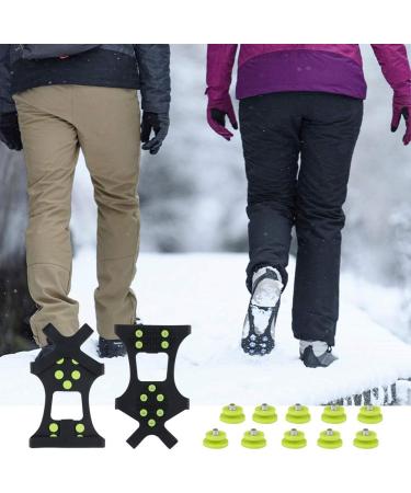 Fengzio Winter Shoe Spikes - Extra 10 Anti-Slip Claws for Men & Women - Green Size S (EU 31-36) - Ideal for Mountain Shoes & Ice Conditions - Buy Online on GoSupps.com