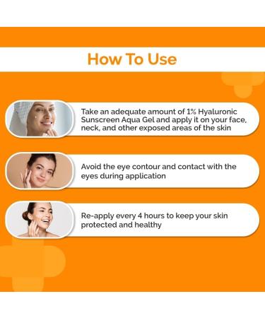 VIVA 1% Hyaluronic Sunscreen Aqua Ultra Light Gel with SPF 50 PA++++ For Broad Spectrum UV A UV B & Blue Light Protection | No White Cast | Light Weight and Fragrance Free - 50g | Pack of 2. - Buy Online on GoSupps.com