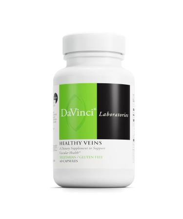 DaVinci Labs Healthy Veins - Dietary Supplement to Support Vascular Health and Proper Structure of Leg Veins* - With Vitamin C Diosmin and More - Gluten-Free - 60 Vegetable Capsules
