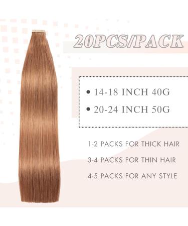 Buy YDDM 20Pcs 50cm Invisible Tape Extensions - Real Hair Skin Weft - 30# Color - 20 Inch for Seamless Volume & Length - Buy Online on GoSupps.com