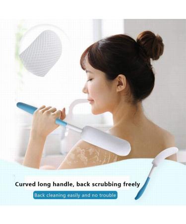 MagiDeal Vinyl Quote Me Long Anti-Slip Curve Handled Bath Body Brush - Easy Reach for Seniors - Blue - 1 Count - Buy Online on GoSupps.com