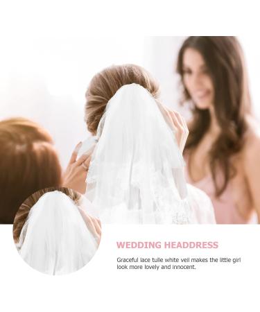 Wedding Veils for Brides White Girls Shower Veil Lace Veil Headwear Bridal Veil Vail for Women Baptism Candle Baptism Decorations for Girls Communion Veils First Miss Pearl Comb - Buy Online on GoSupps.com