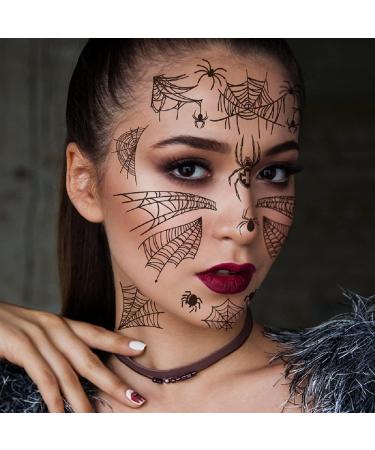 Halloween Witch face stickers Temporary Tattoos Spider Tattoos Spider Web Spider Net Tattoos - Face Shoulder Arm Back Tattoos Stickers-Halloween Costume Apparel Cosplay Accessories Party Favor Supplies - Buy Online on GoSupps.com