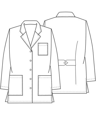 Cherokee Women Scrub Lab Coat Traditional fit with Two Patch Pockets and a Chest Pocket 1462 Medium White - Buy Online on GoSupps.com