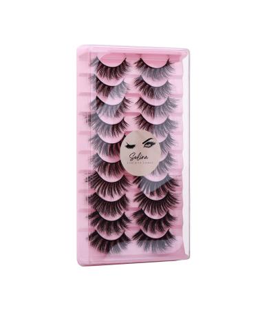 Selina Lashes 25mm 3D Dramatic Faux Mink Fluffy Wispy False Eyelashes - D Curl Long Fake Lashes - Buy Online on GoSupps.com