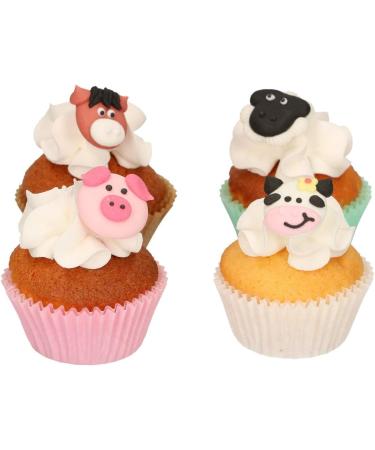 FunCakes Sugar Decorations Farm Animals: Ready to Use for Cake Decoration Perfect for Cupcakes Muffins and more Glutenfree certified Set/12 Mix 15.453 - Buy Online on GoSupps.com