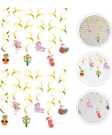 Alipis 2 Sets Flamingo Spiral Decorations | Luau Party Supplies Christmas Tree Decor & Hawaiian Balloons - Buy Online on GoSupps.com