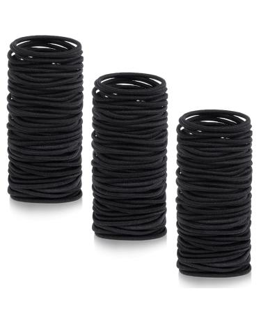 Anezus 250 Pcs Black Elastics Small Hair Ties Elastics Small Hair Rubber Bands Accessories Ponytail Holders for Women Girls Baby Toddlers Men with Thick Straight Curly Hair  3 mm Black Elastics(3mm)