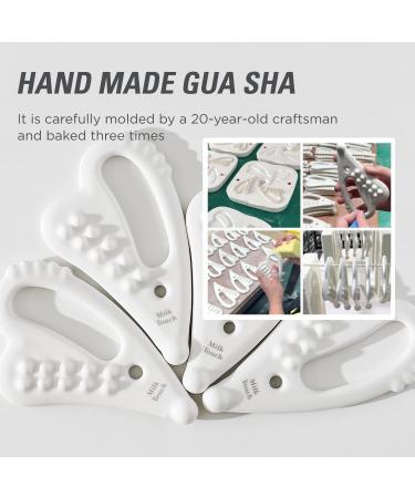 MILKTOUCH Slim Face Ceramic Gua Sha Tool for Lymphatic Drainage and Anti-Aging - Jawline Sculptor for Face, Eyes, Neck, and Body - Buy Online on GoSupps.com