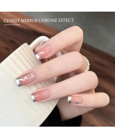 GAOY Metallic Silver Gel Nail Polish - 3D Mirror Chrome Effect | 8ml Art Liner for DIY French Manicure & Pedicure - Buy Online on GoSupps.com
