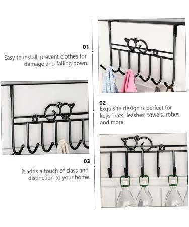 PRETYZOOM 7 Door Hook Coat Hangers Bedroom Door Modern Decor Towel Hooks Coat Hook for Door Strip Shelf Office - Buy Online on GoSupps.com