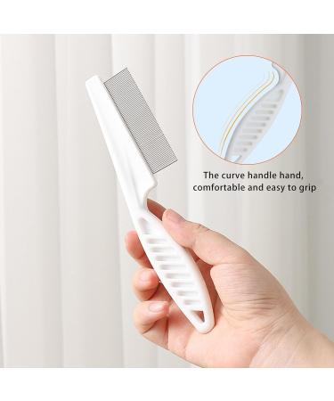 4 Pieces Cat Dog Flea Comb Pet Flea Comb Pet Hair Comb Remove Fleas for Long Hair Easy Grip Handle Metal Head Flea Comb for Grooming and Dehairing Face and Paws (White) - Buy Online on GoSupps.com