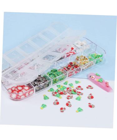 minkissy 2 Boxes Christmas Nail Art Ornaments Christmas Nail Art Sequins Nail Clay Decals Manicure Adornments Toenail Stickers Christmas Nail Art Glitter 3d Soft Pottery Polymer Clay Flash 13x5.3cm As Shown - Buy Online on GoSupps.com