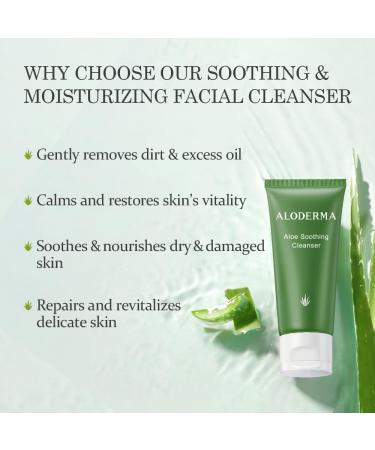 Aloderma Aloe Cleanser Set, 4 Pieces - Nourishing, Soothing, Brightening, Oil Control Cleansers - Buy Online on GoSupps.com