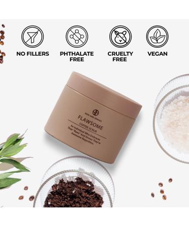 Flawsome 100% Natural Organic Arabica Ground Coffee Cellulite Reducing Body Scrub by Skin and Senses (11.5oz) With Vitamin E Carrot Seed Oil and Coconut Oil - Buy Online on GoSupps.com