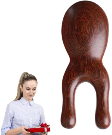 Brown wood facial massage device - comfortable massager smooth surfaces natural wood facial tool |Ergonomic portable face massage device for nose ear mouth face massage stones