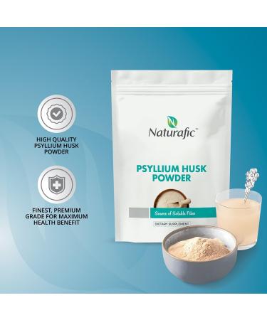 Naturafic Psyllium Husk Powder Unflavored Digestive Fiber Supplement for Bowel Regularity & Gut Health Non-GMO, Gluten-Free, Vegan, Keto Friendly 32oz - Buy Online on GoSupps.com
