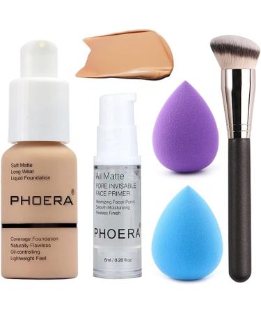 12-Color All in One Makeup Set: Eyeshadow Palette, Foundation, Primer, 3 Lipsticks, Soap, Eyeliner Stamp, Brush, Sponge (Set B) - Buy Online on GoSupps.com