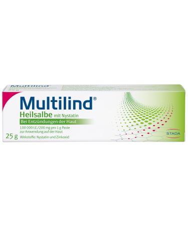 Multilind healing ointment-zinc ointment in inflammation of the skin with the anti-fungal active ingredient nystatin and antibacterial zinc oxide-1 x 25 g ointment