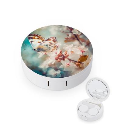 Contact Lens Case Butterfly on Branch Portable Travel Contact Lens Box Contact Lens Storage Box