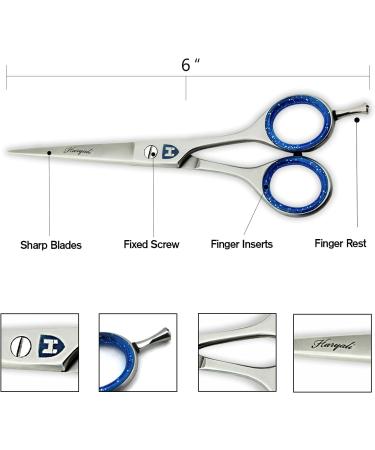 Haryali London 6.0 Inch Hair Cutting Scissors | Stainless Steel Hairdressing Shears for Barbers | Professional Scissors with Pouch for Salon and Home Use - Blue - Buy Online on GoSupps.com