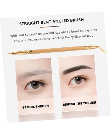 FOMIYES 3Pcs Cosmetic Eyeliner Brush With Double Sided Handle Straight Curved Angled Brush For Application mediumx3pcs as shown x 3pcs - Buy Online on GoSupps.com