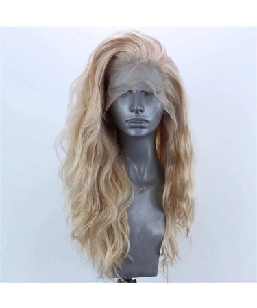 ELESTY Long Natural Curly Glueless Lace Front Wig - Golden Blonde Synthetic Hair for Women | Heat Resistant Daily Party Wig - Buy Online on GoSupps.com