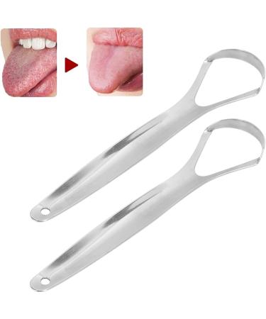 Ververt Touch Stainless Steel Tongue Scrapers - 2 Pack | Portable Reusable Oral Care Tool for Fresh Breath & Clean Tongue - Buy Online on GoSupps.com
