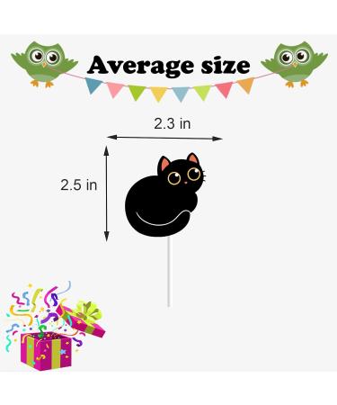 18pcs Cute Black Cat Cupcake Toppers for Boys Girls Pet Baby Shower Kitten Meow Party Supplies Favor Glitter Black Cat Themed Birthday Party Decorations - Buy Online on GoSupps.com
