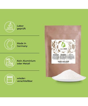 Poudre MSM 2 x 1000 g | 99 9 % pure m thylsulfonylm thane soufre organique sans additifs | sans OGM sans ar mes artificiels ni gluten | Id al pour les aliments et boissons froids 1000g (2er Pack) - Buy Online on GoSupps.com
